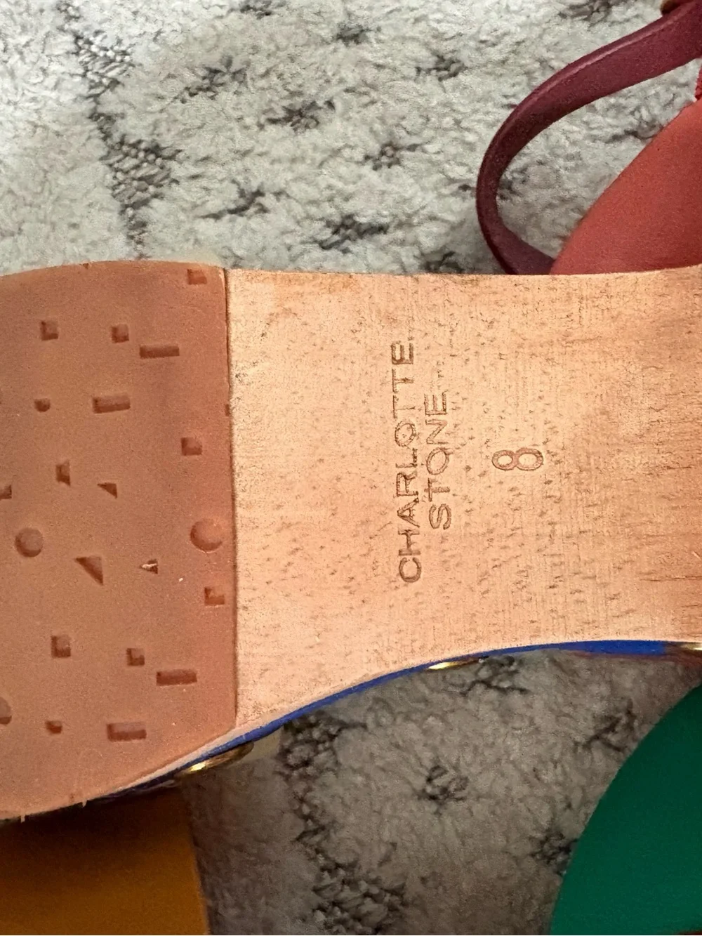 Charlotte Stone Allie Platform Sandals Size 8 Mutli Color